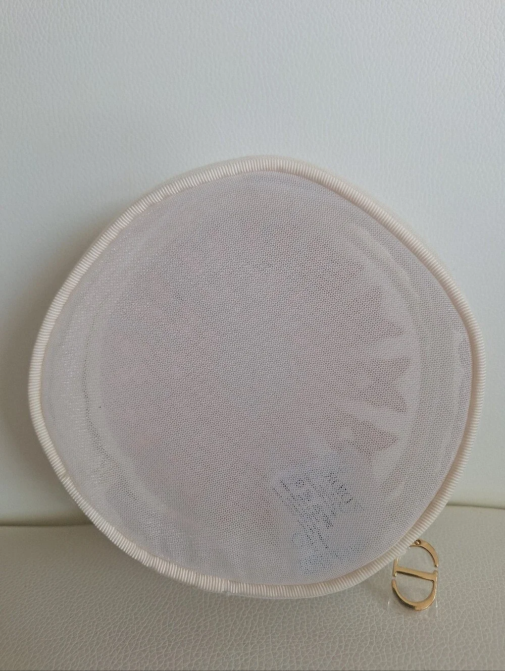 Dior Pink & Gold Butterfly Round Beauty Pouch NWOT